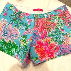Lilly Pulitzer blue coral pattern shorts
